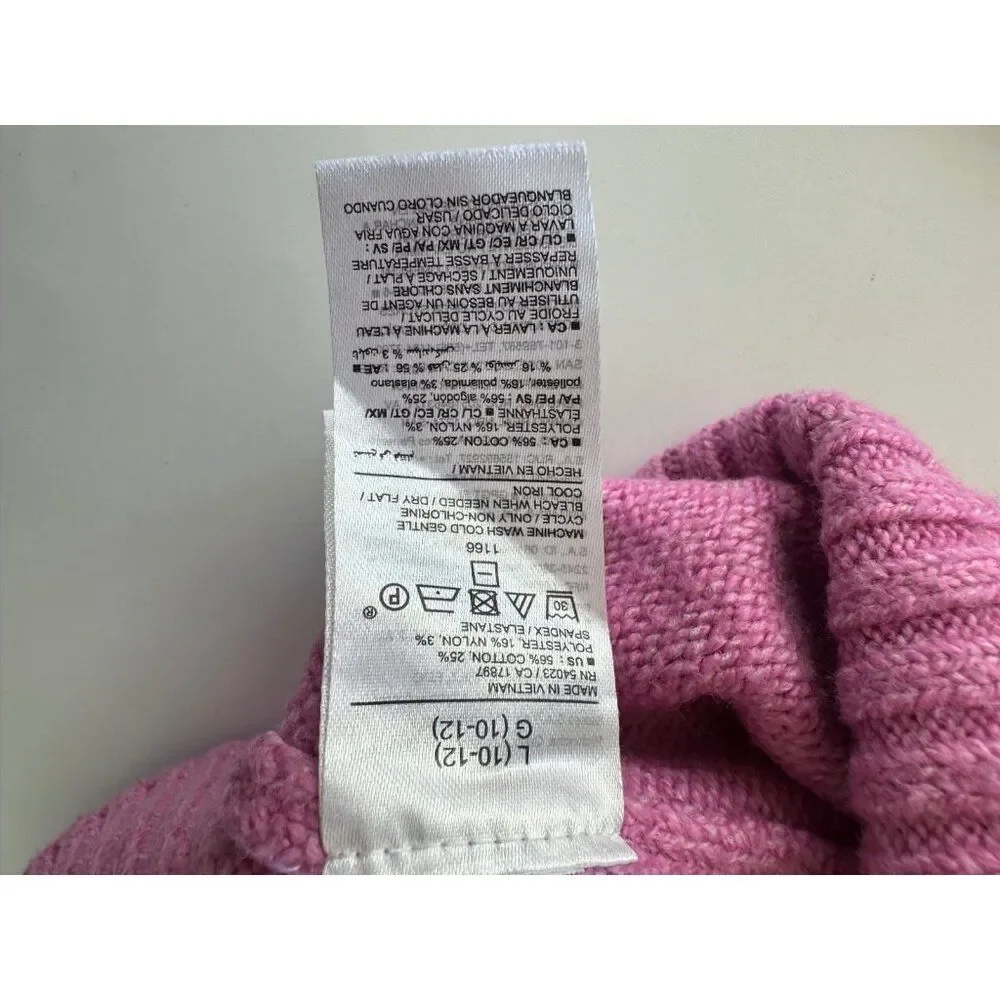 Girls Old Navy Girls 10/12 Pink Fair Isle Mock-Neck Pullover Sweater